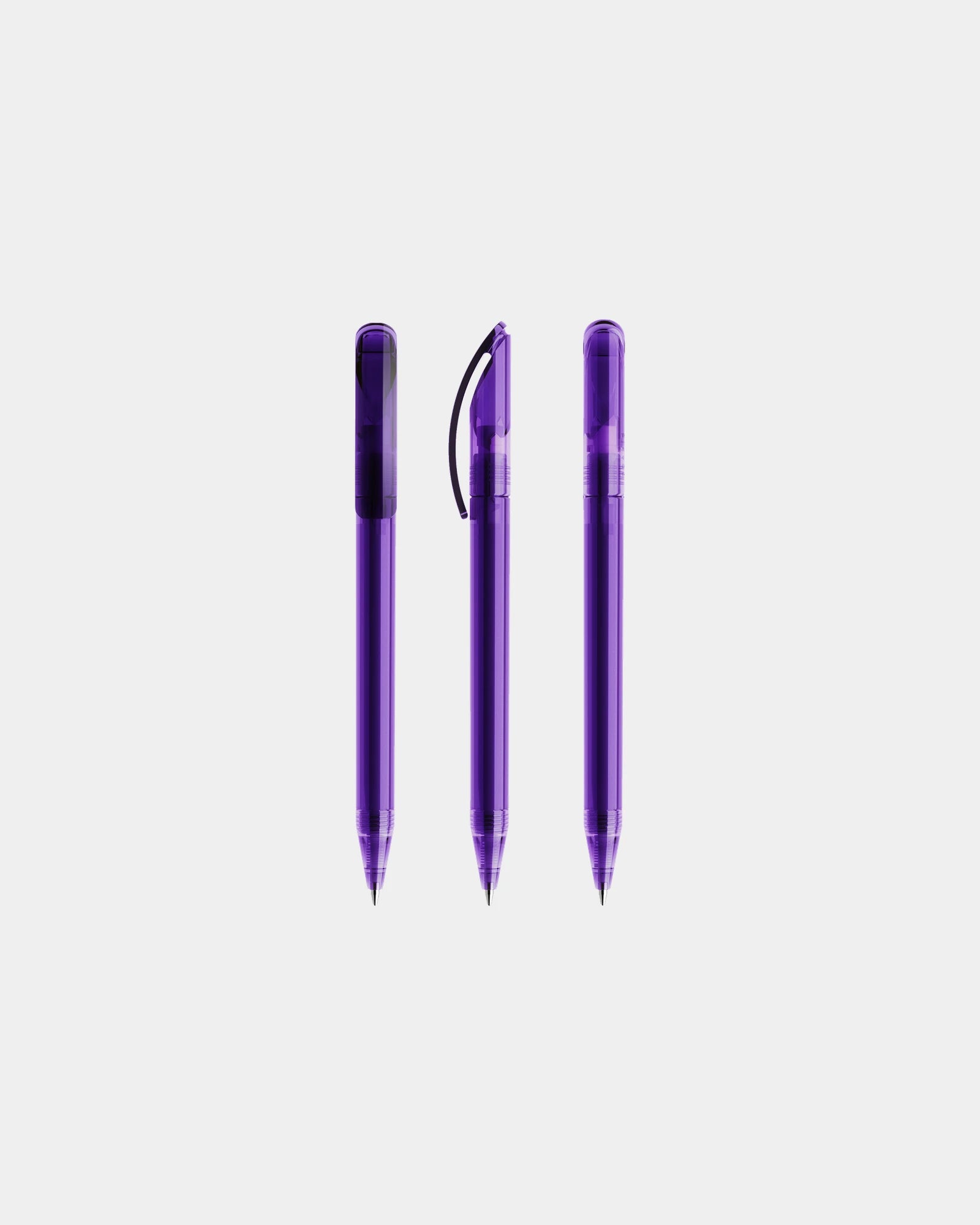 Custom eco-friendly Prodir DS3TTT transparent pen - Purple Transparent