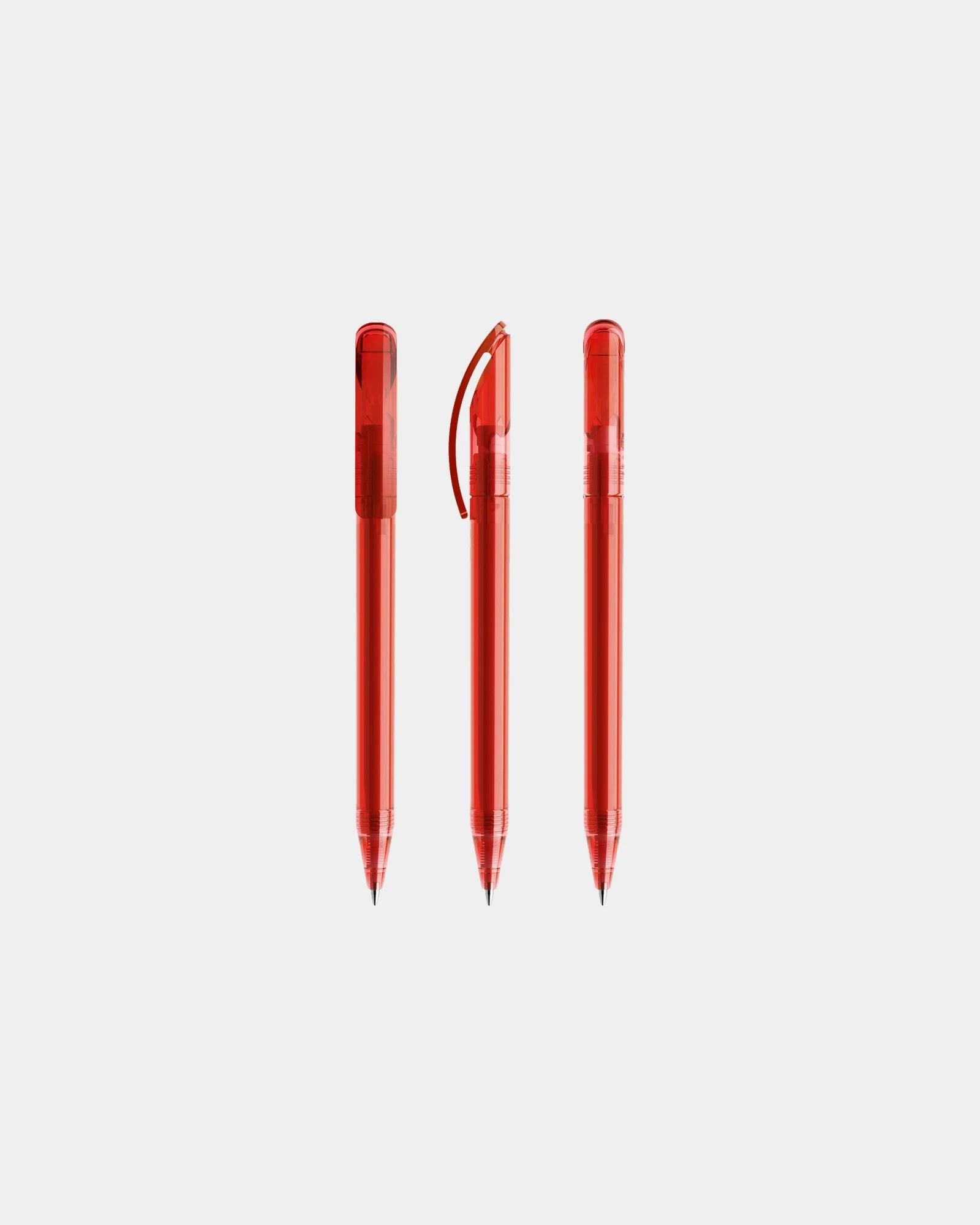 Custom eco-friendly Prodir DS3TTT transparent pen - Red Transparent