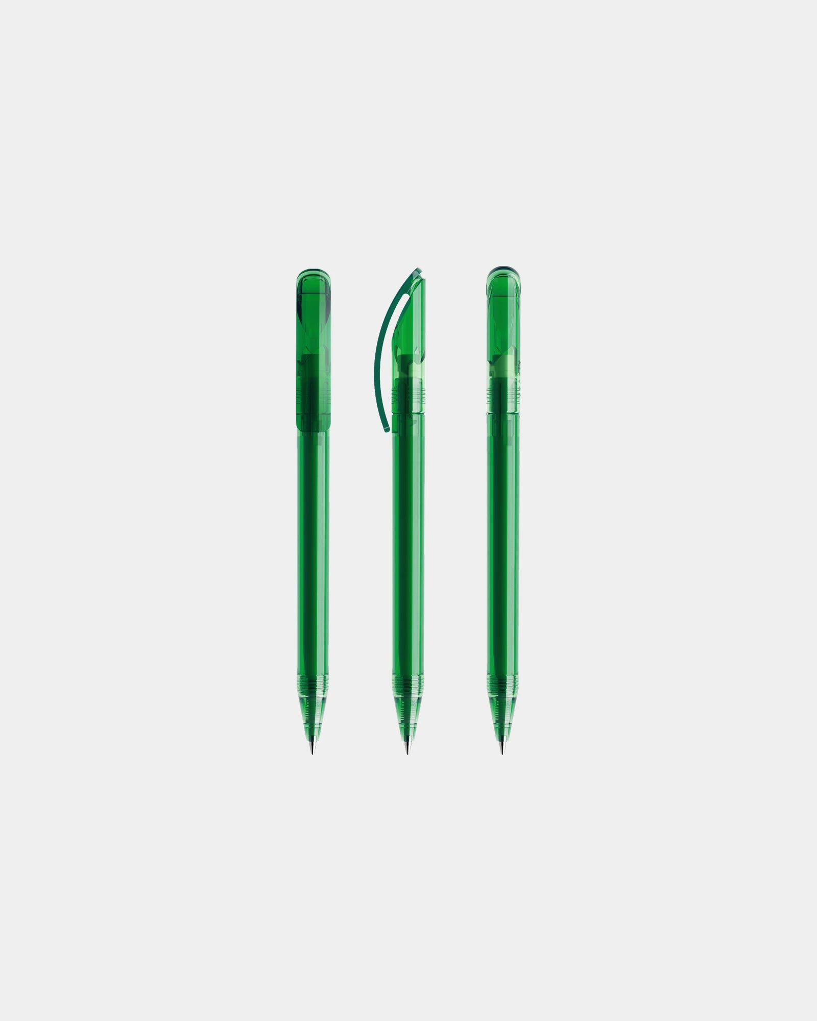 Custom eco-friendly Prodir DS3TTT transparent pen - Dark Green Transparent