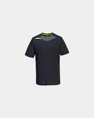 Custom active fit polo polyester DX4 - Black-Sky Blue