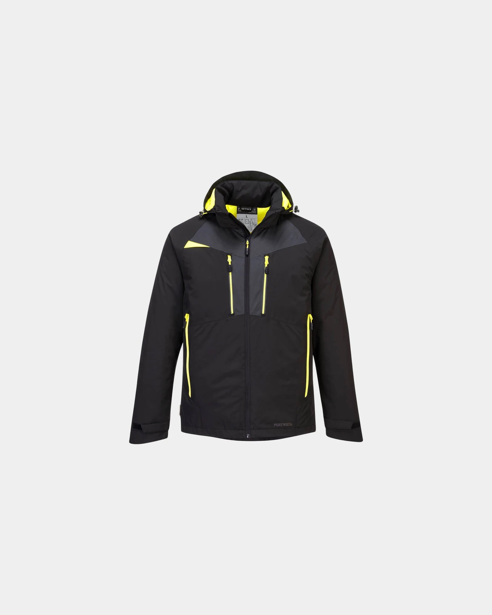 Promotional insulated winter parka Portwest - Black-Sky Blue