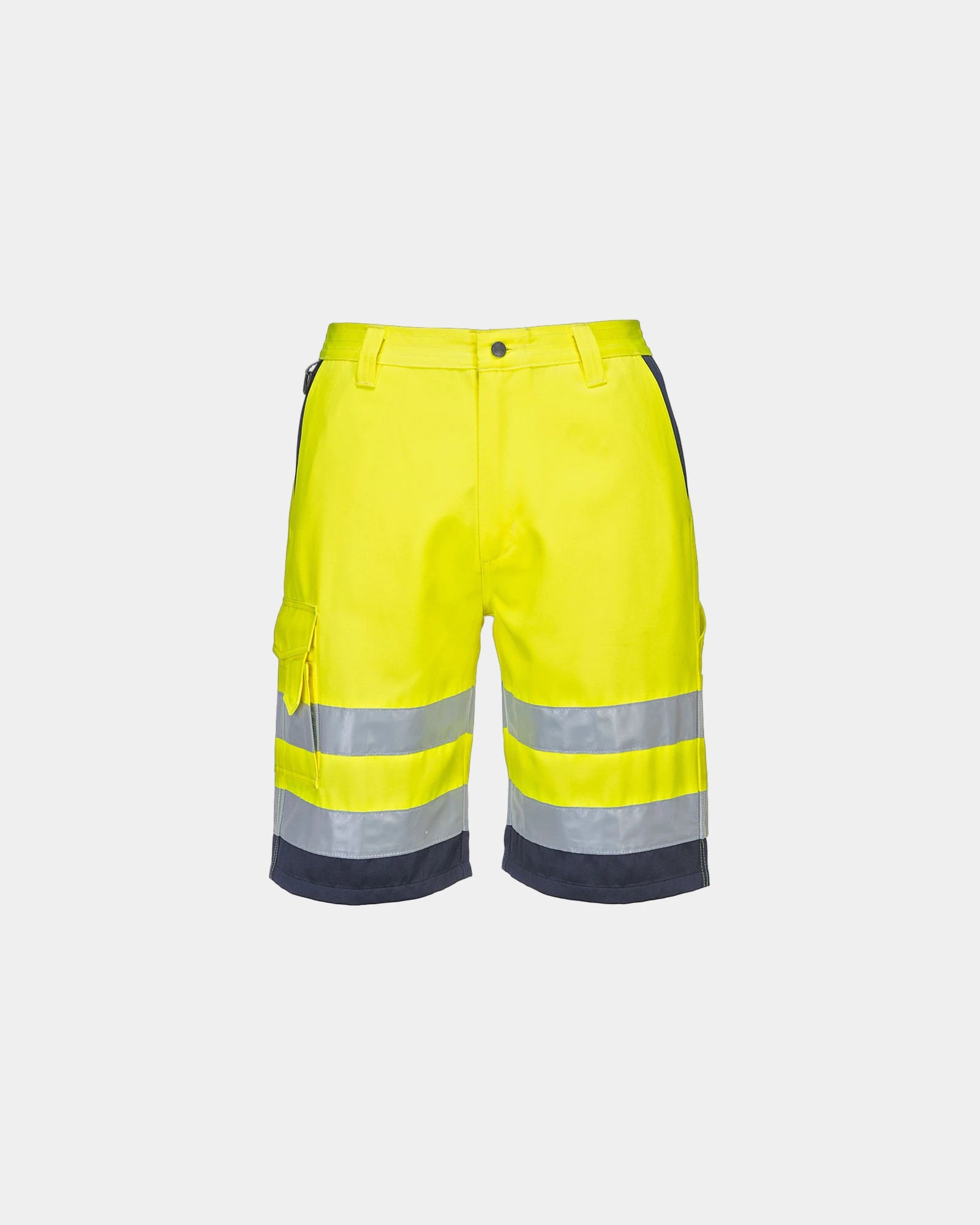 Promotional Bermuda HiVis Poly-cotton shorts - Yellow-Navy