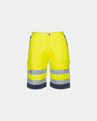 Promotional Bermuda HiVis Poly-cotton shorts - Yellow-Navy