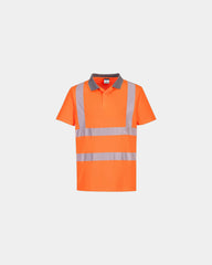 Custom high-visibility polo 100% recycled polyester - Orange