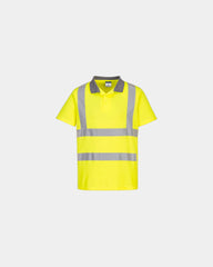 Custom high-visibility polo 100% recycled polyester - Yellow