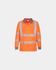 Custom high visibility polo 100% recycled polyester - Orange