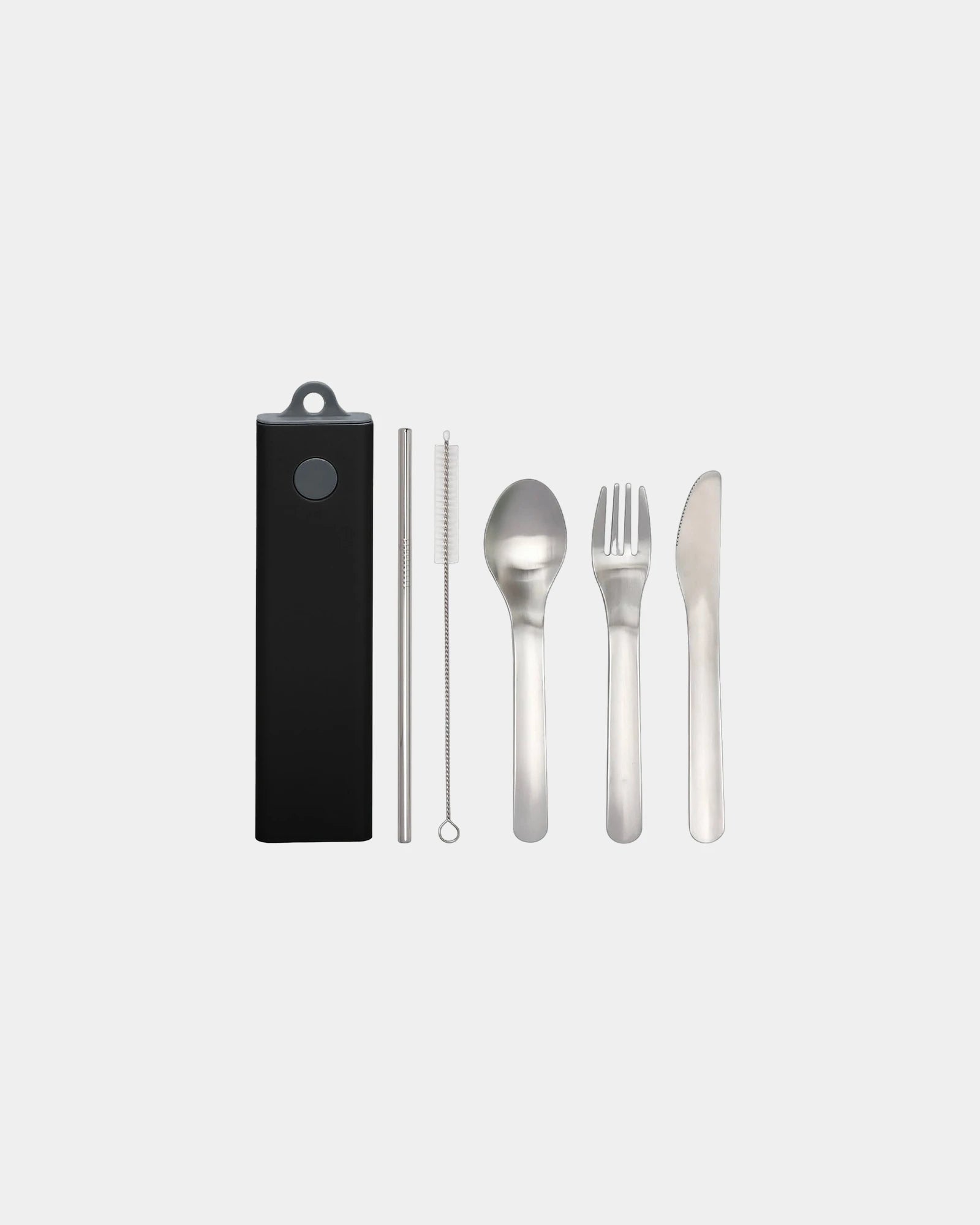 Promotional stainless steel cutlery set 5pcs - Black-Grey