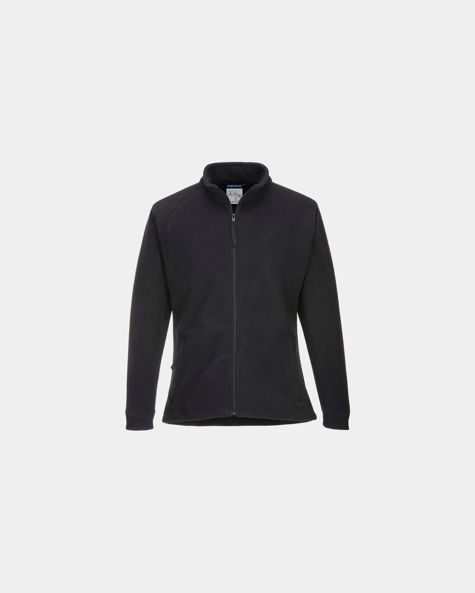 Custom women's fitted fleece jacket - Black-Sky Blue