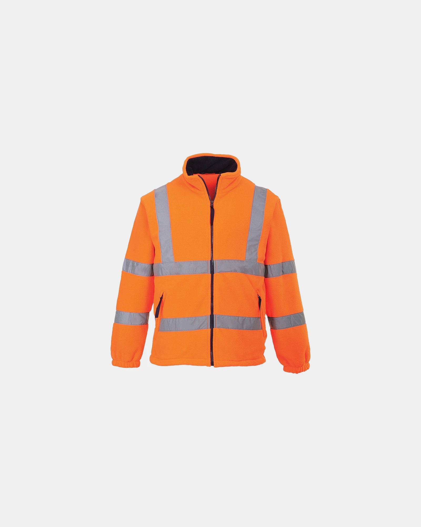 Promotional HiVis fleece jacket for safety and warmth - Orange