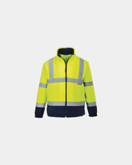 Promotional HiVis bicolore fleece jacket - Yellow-Navy