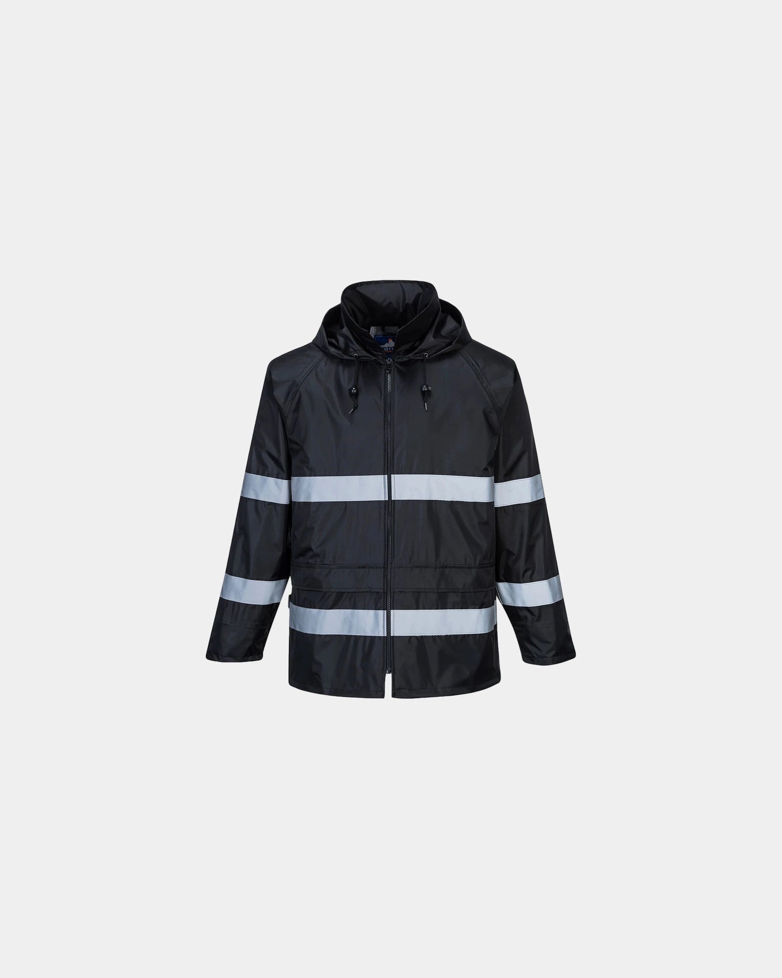 Promotional waterproof Iona Classic rain jacket - Black-Sky Blue