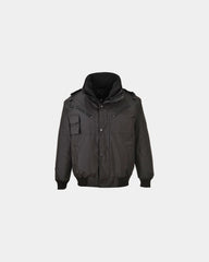 Promotional versatile 3-in-1 jacket - Black-Sky Blue