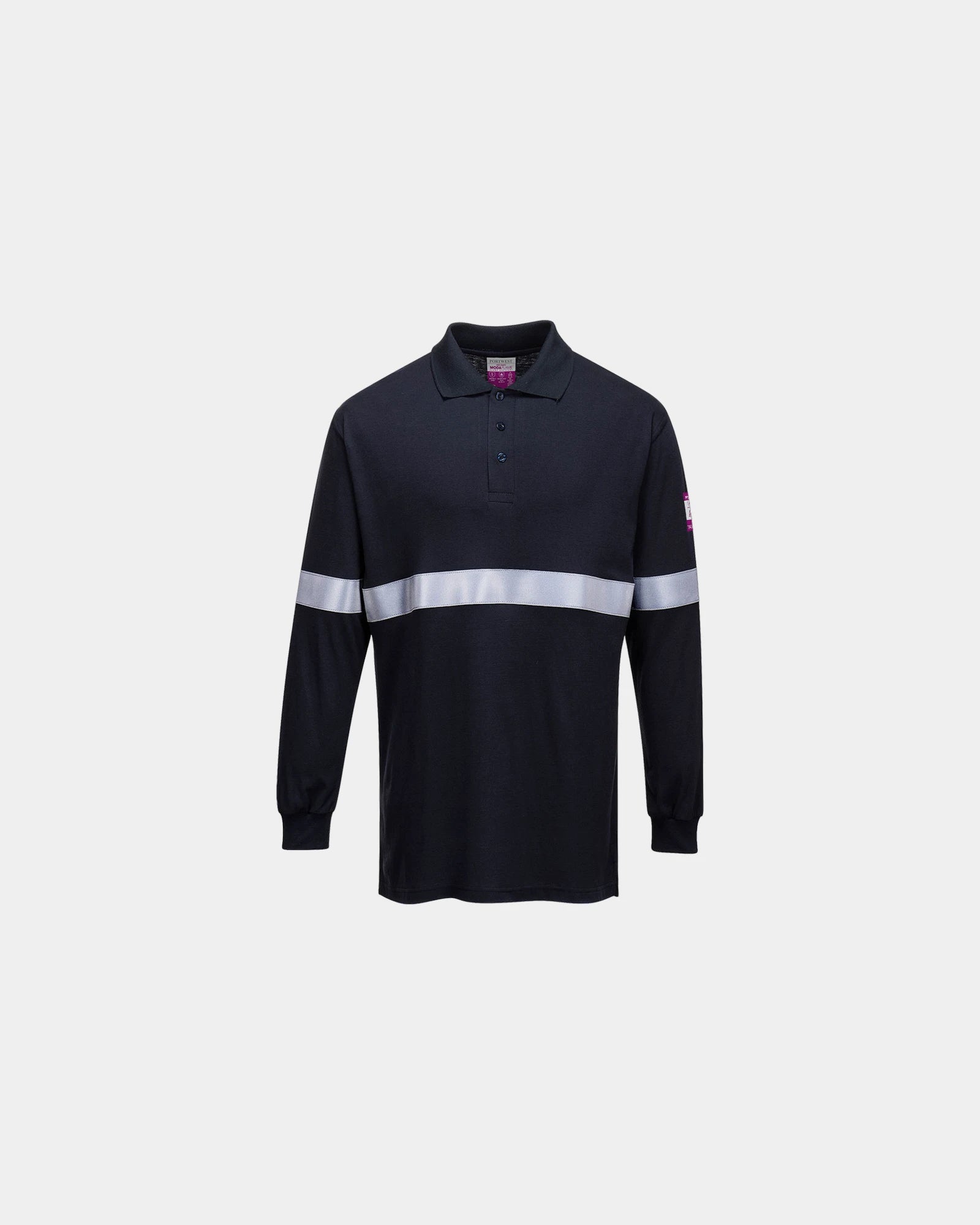 Custom flame-resistant long sleeve polo - Navy