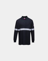Custom flame-resistant long sleeve polo - Navy