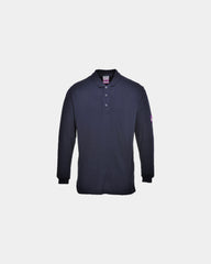 Promotional flame-resistant long sleeve polo - Navy