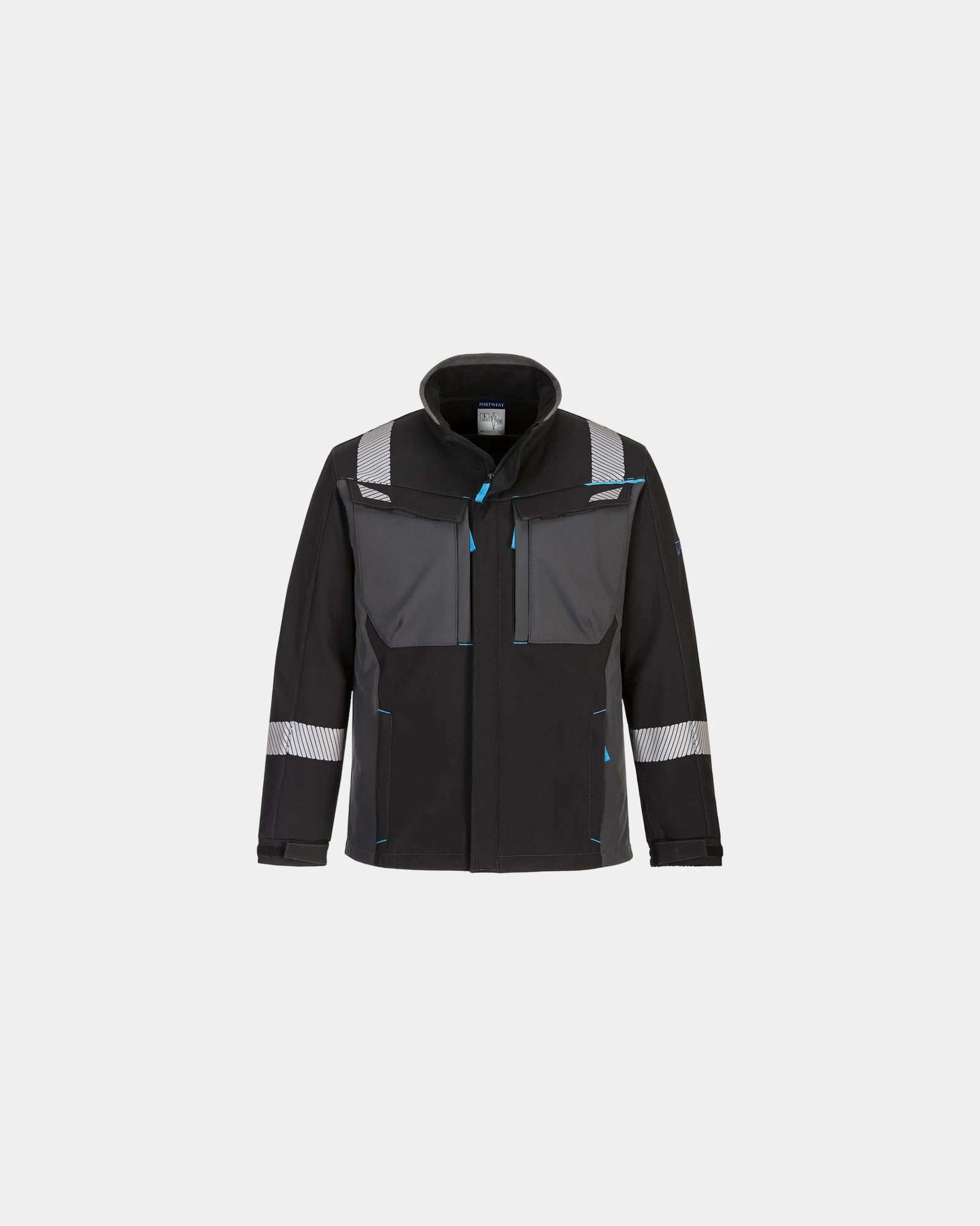 Promotional softshell WX3 jacket for businesses - Black-Sky Blue
