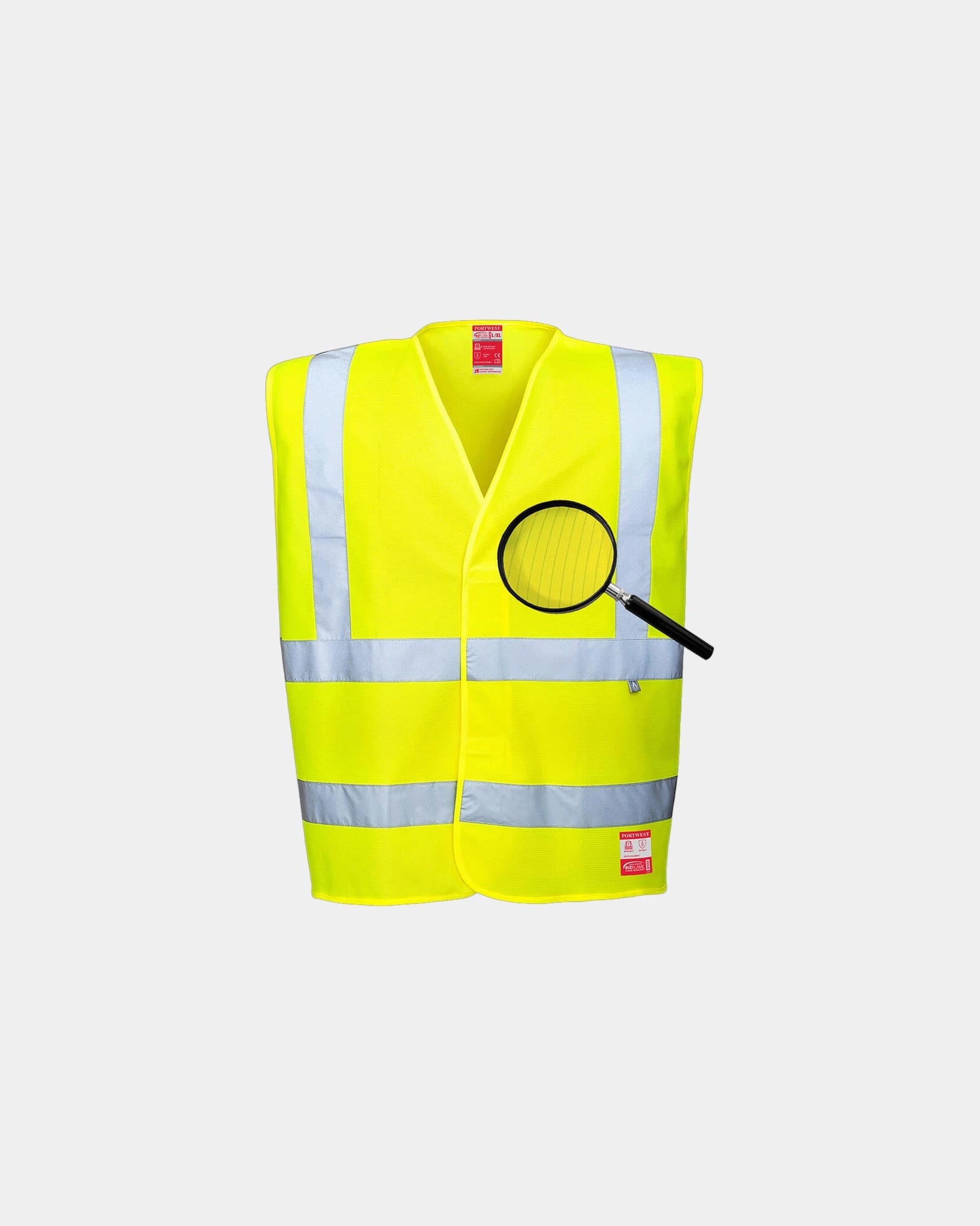 Promotional lightweight HV vest with reflective bands - Yellow