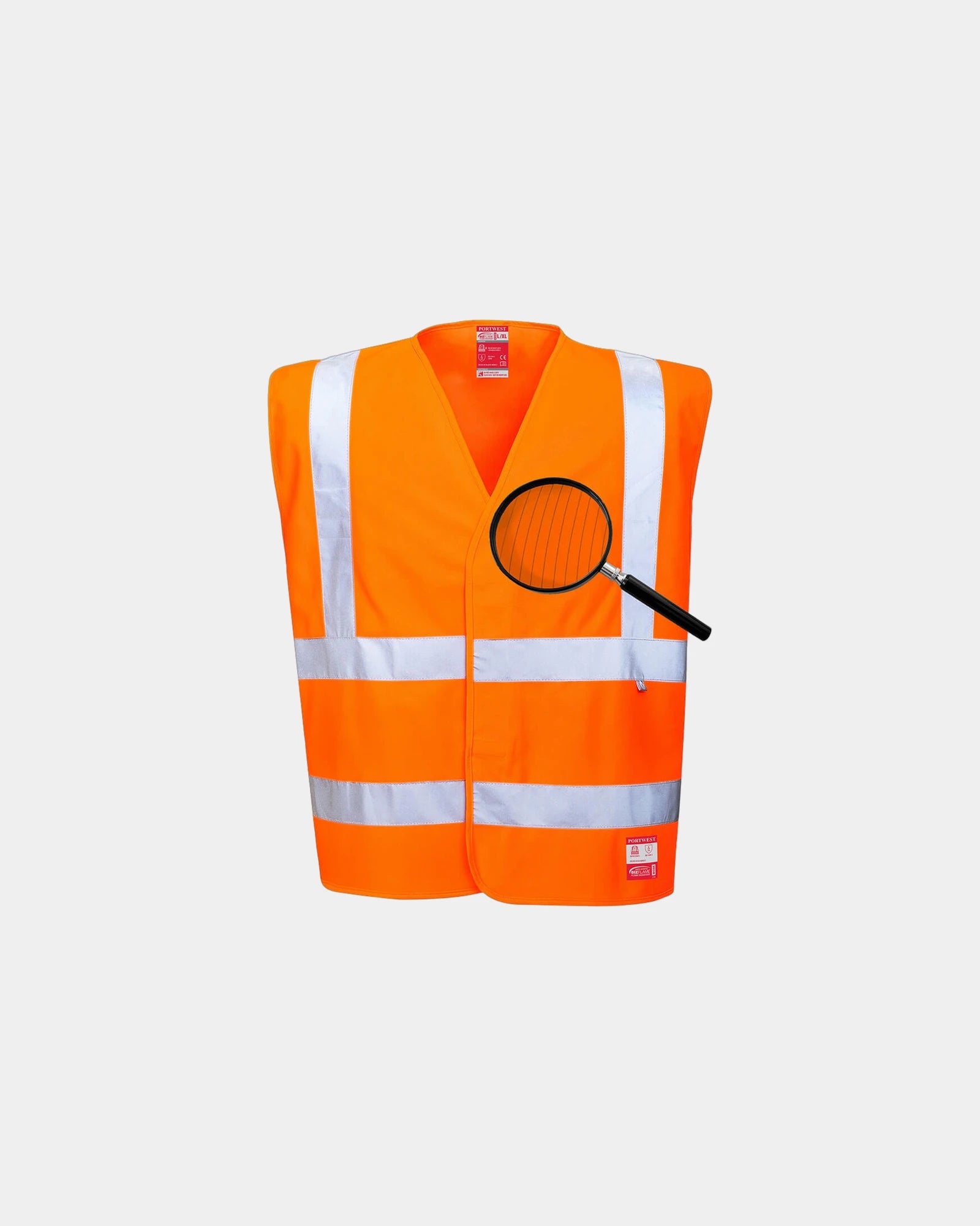 Promotional lightweight HV vest with reflective bands - Orange