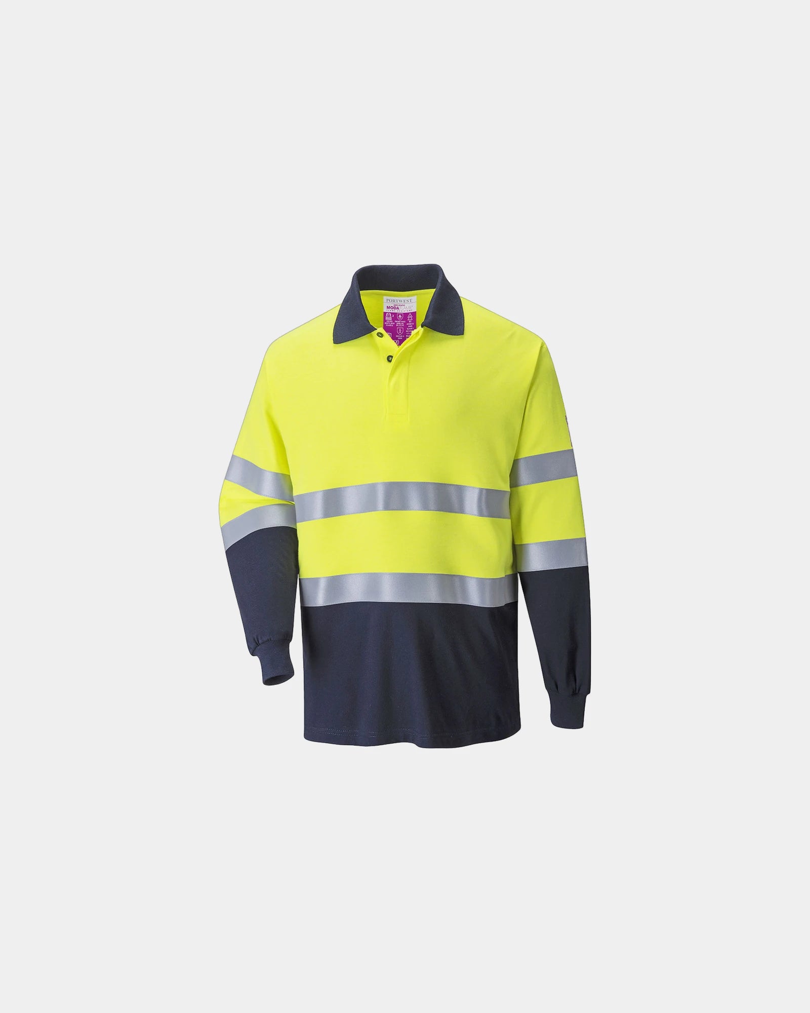 Custom high-quality antistatic polo Portwest - Yellow-Navy
