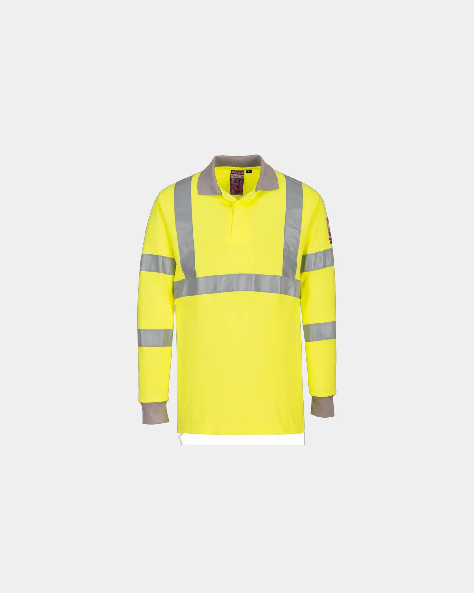 Custom modacrylic long sleeve polo - Yellow