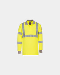 Custom modacrylic long sleeve polo - Yellow
