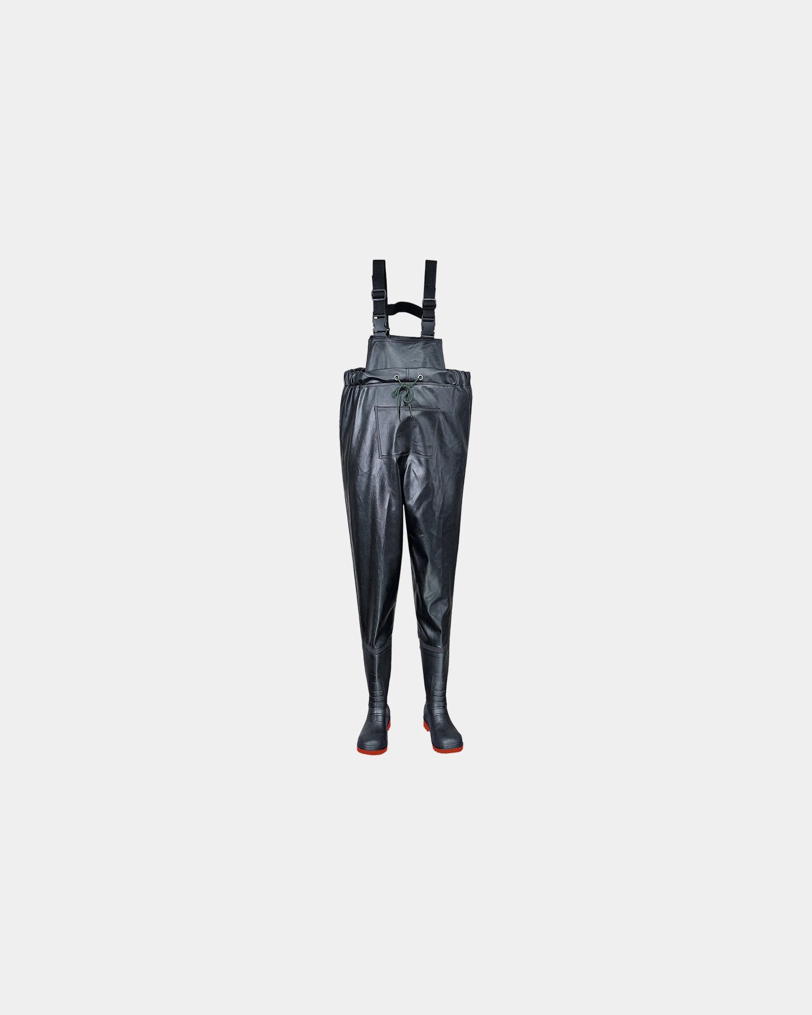 Promotional PVC-Nitrile waders with steel toe - Black-Sky Blue