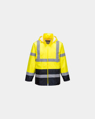 Promotional Hi-Vis rain jacket for safety and visibility - Yellow-Navy