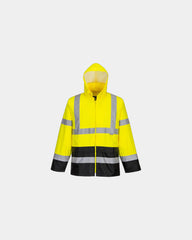 Promotional Hi-Vis rain jacket for safety and visibility - Yellow-Black
