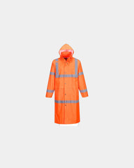 Promotional waterproof HiVis raincoat 122 cm - Orange