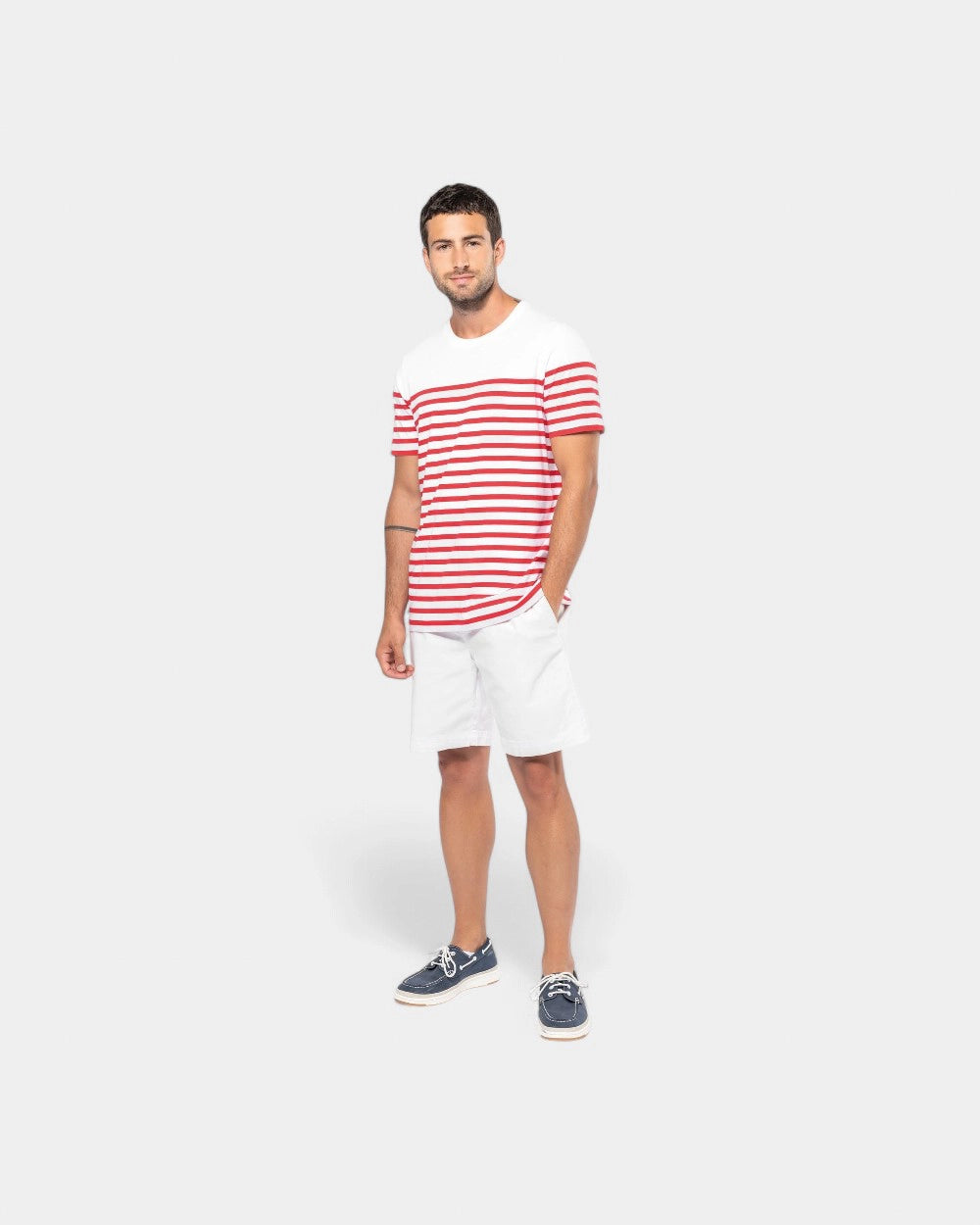 Men's Round Neck Striped T-Shirt to Personalize - 2