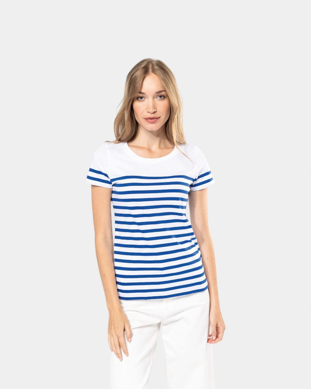 Women's Round Neck Striped T-Shirt to Personalize