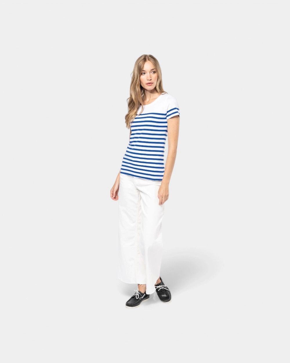 Women's Round Neck Striped T-Shirt to Personalize - 1