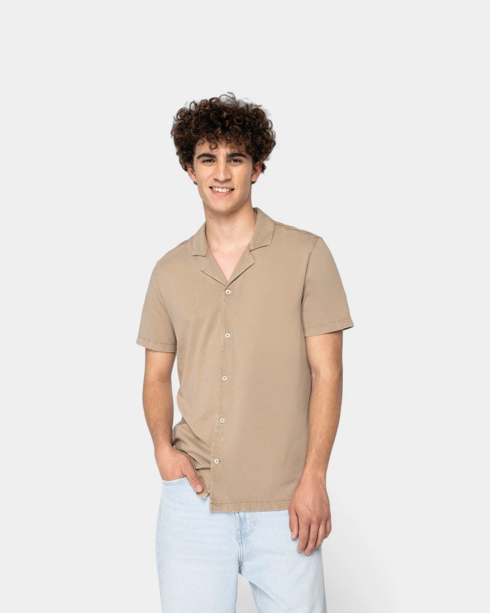 Washed Short Sleeve Shirt for Men to Personalize