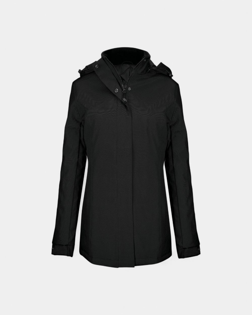 Customizable Women's Hooded Parka - Black