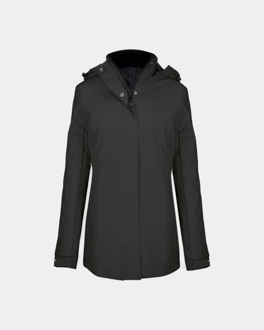 Customizable Women's Hooded Parka - Dark Grey