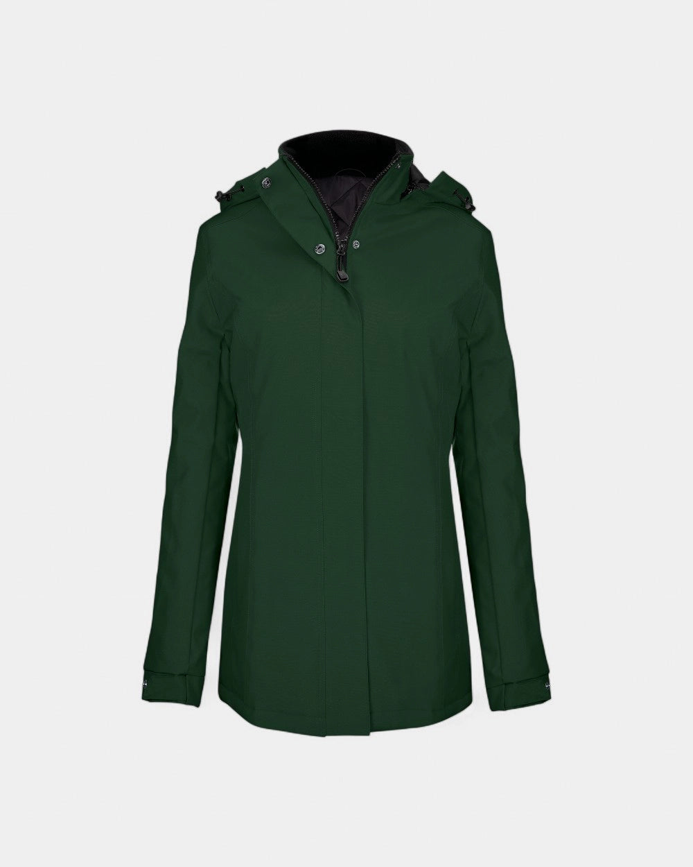 Customizable Women's Hooded Parka - Forest Green