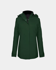 Customizable Women's Hooded Parka - Forest Green