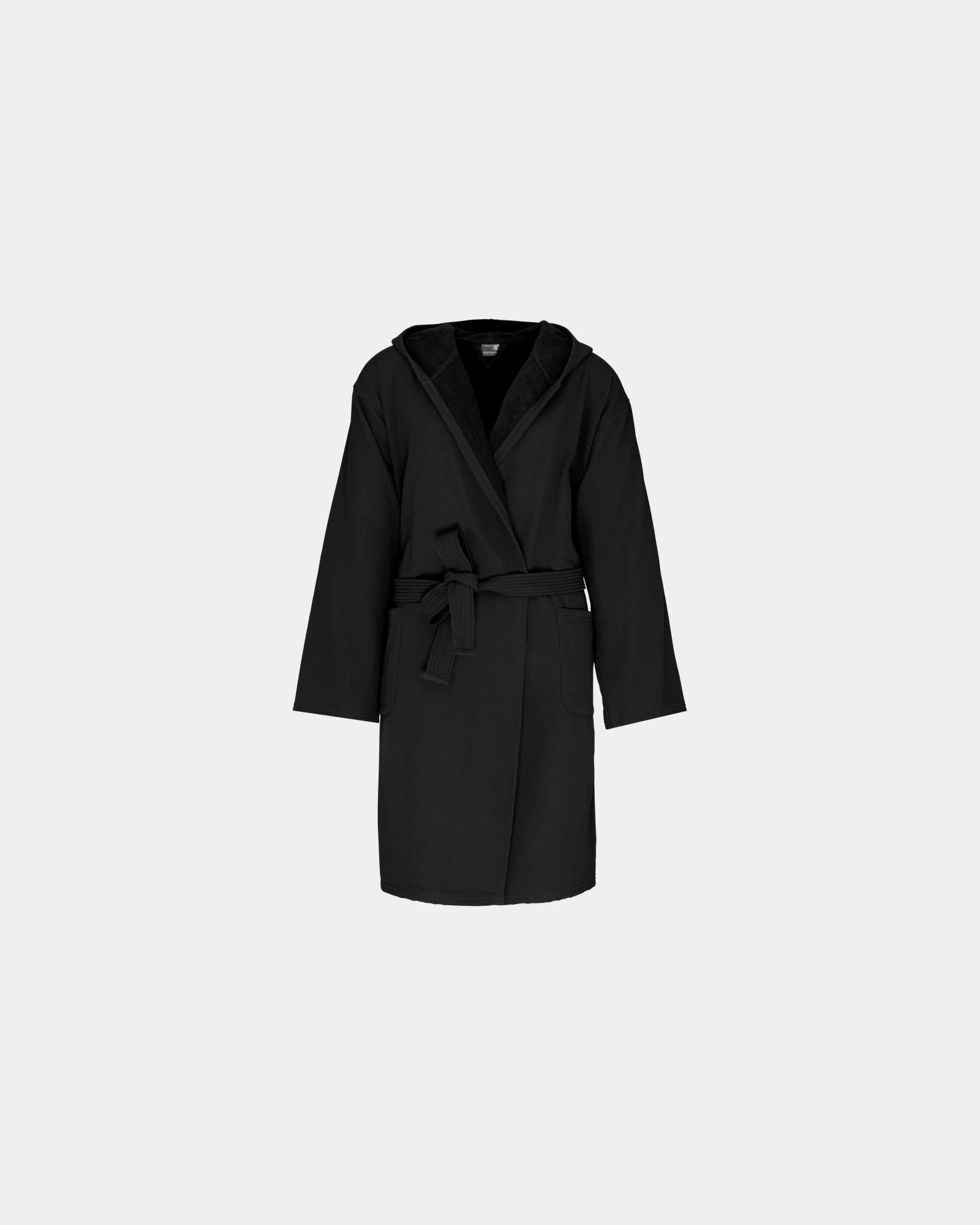 Custom organic cotton hooded bathrobe 270 g/m² - Black