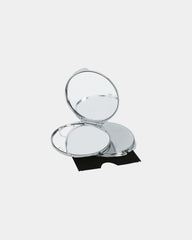 Custom chrome luxury magnifying mirror in velvet pouch - Shiny Silver