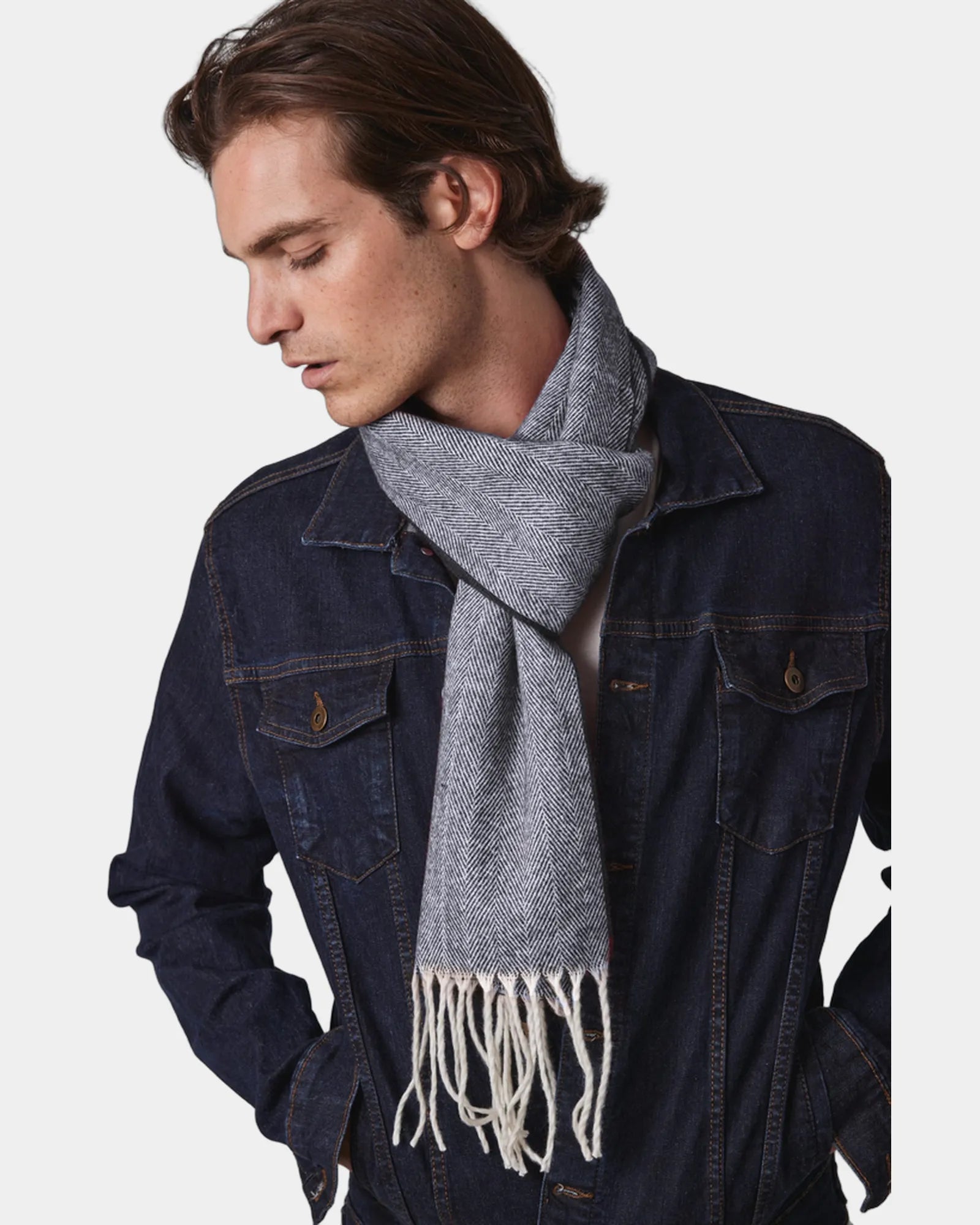 Custom woven acrylic fringed scarf for teams - 3