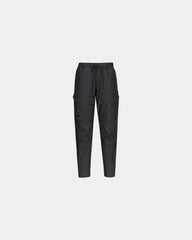 Promotional elastic waist combat pants with drawstring - Black-Sky Blue