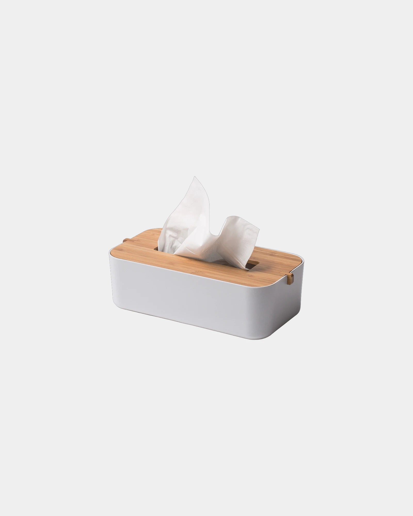 Custom bamboo Zen tissue box Lexon - White