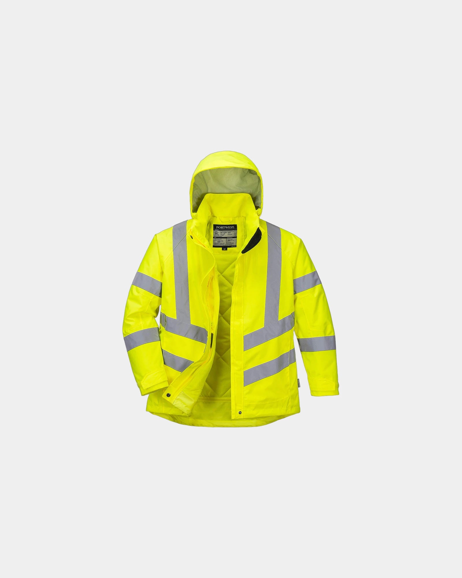 Promotional winter parka for women with reflective stripes - Yellow