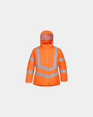 Promotional winter parka for women with reflective stripes - Orange