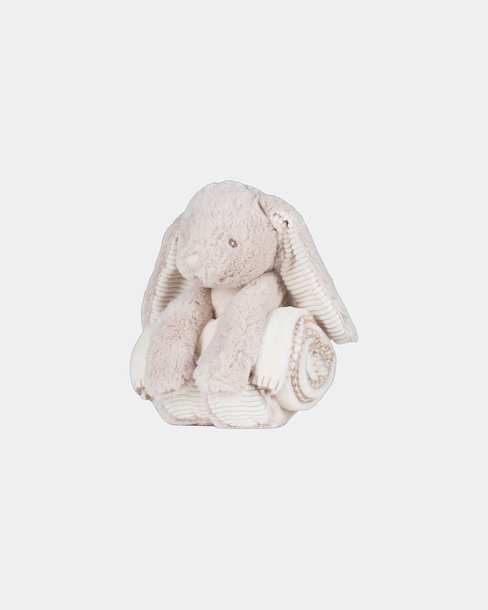 Custom plush rabbit with blanket soft toy gift - Cream