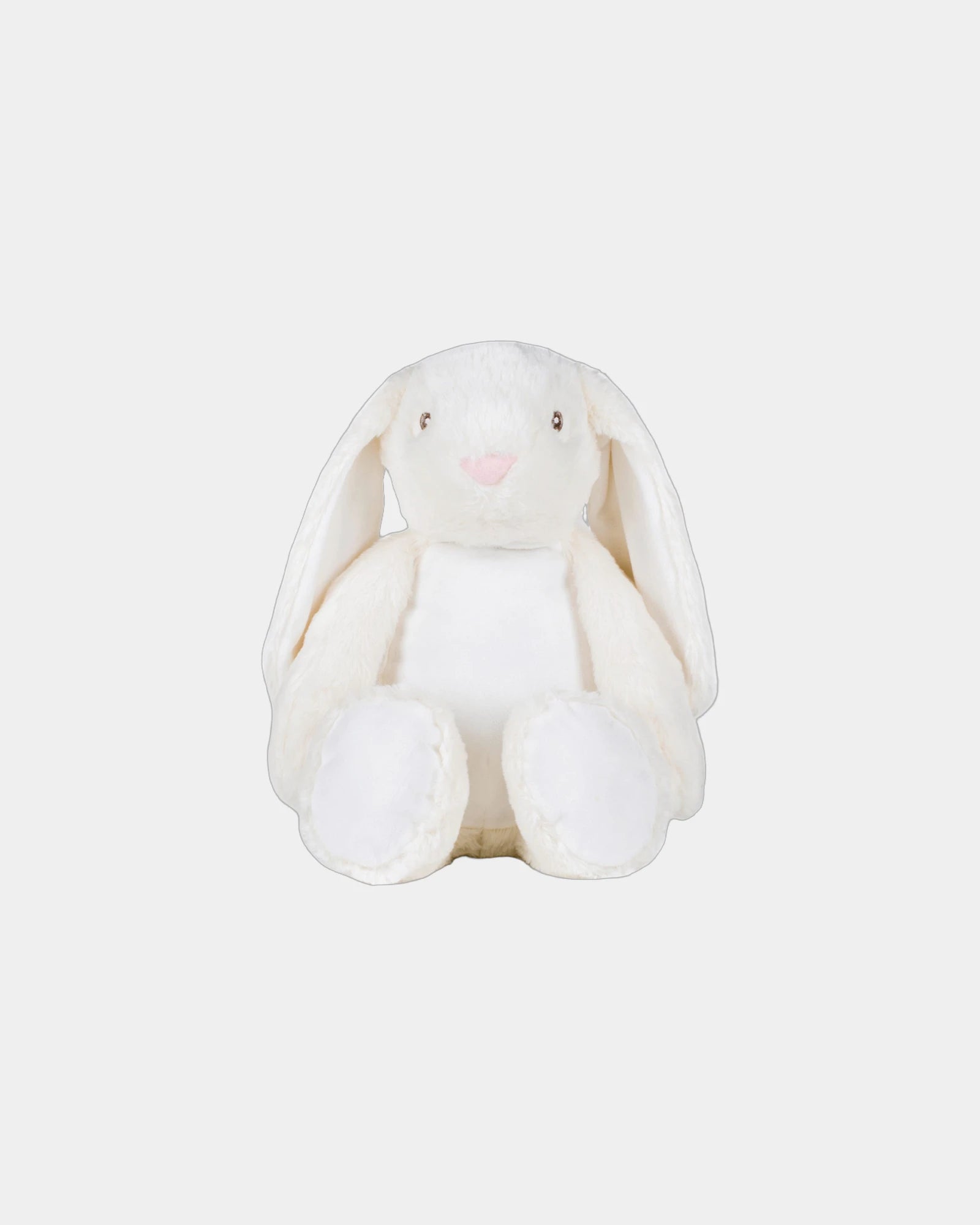Custom zippered polyester rabbit plush toy 45 cm - Cream