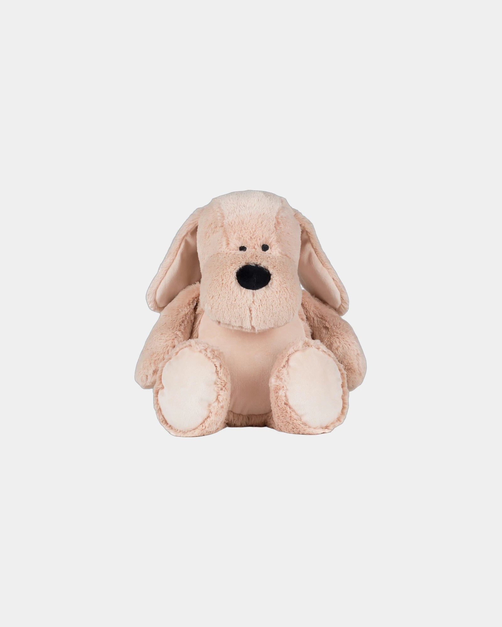 Custom polyester zip-back plush dog toy for kids - Mid Brown