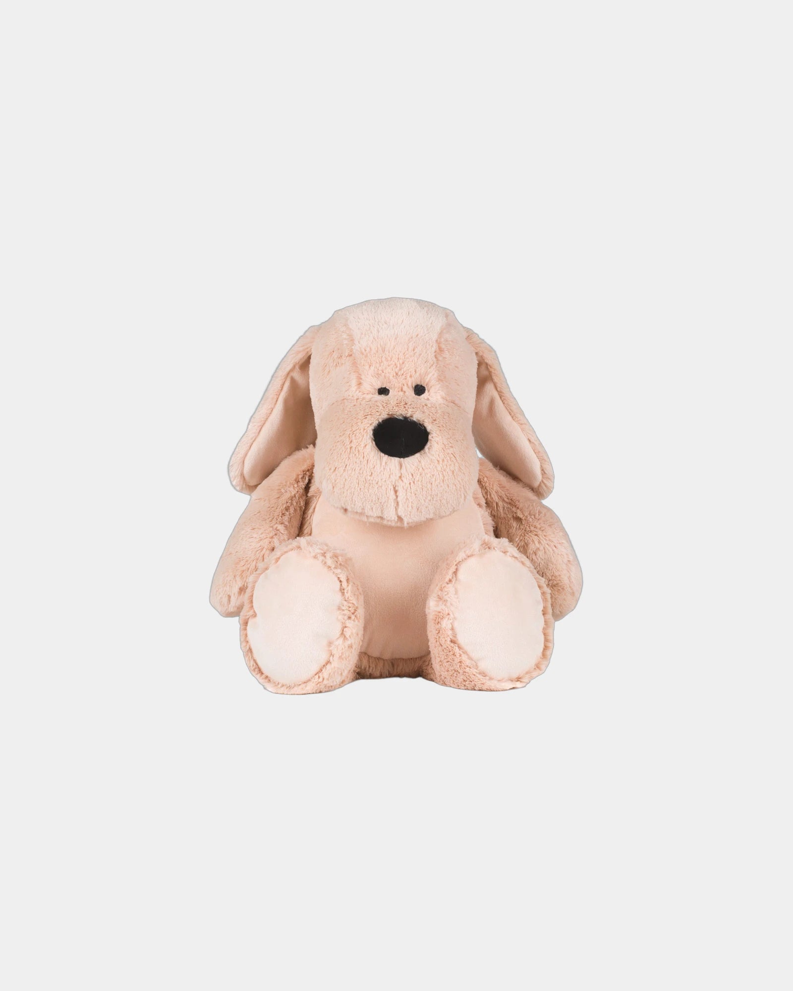 Custom polyester zip-back plush dog toy for kids - Mid Brown