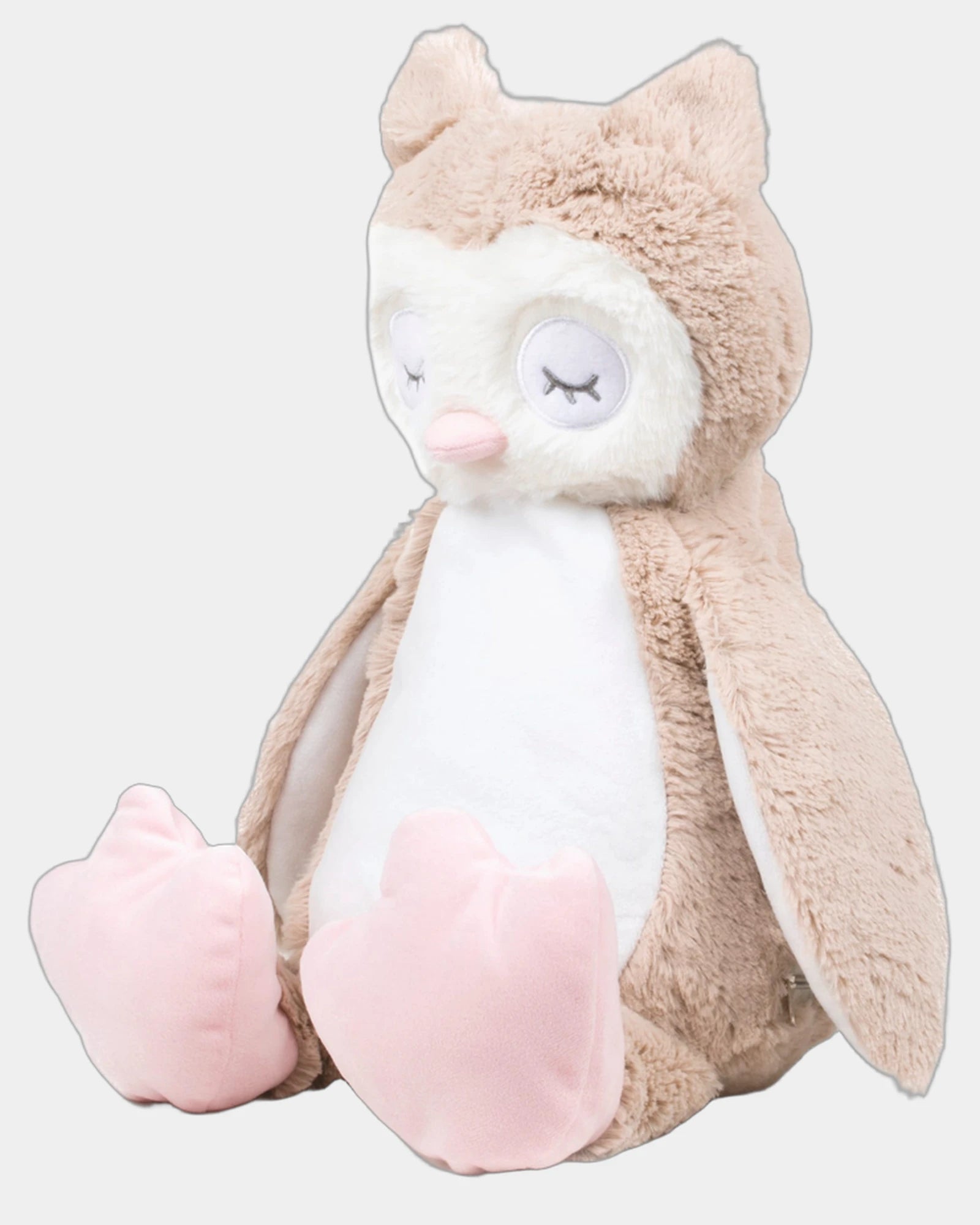 Custom zippered plush owl 40 cm toy for branding - 1