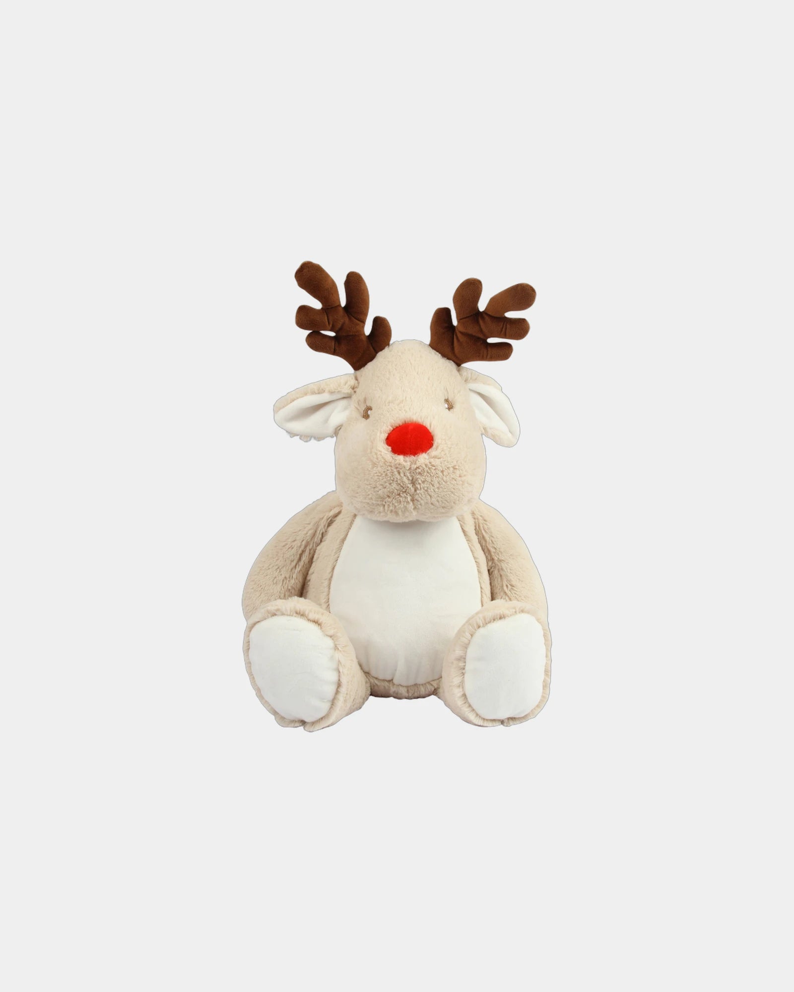Custom zippered polyester reindeer plush toy 46 cm - Light Brown